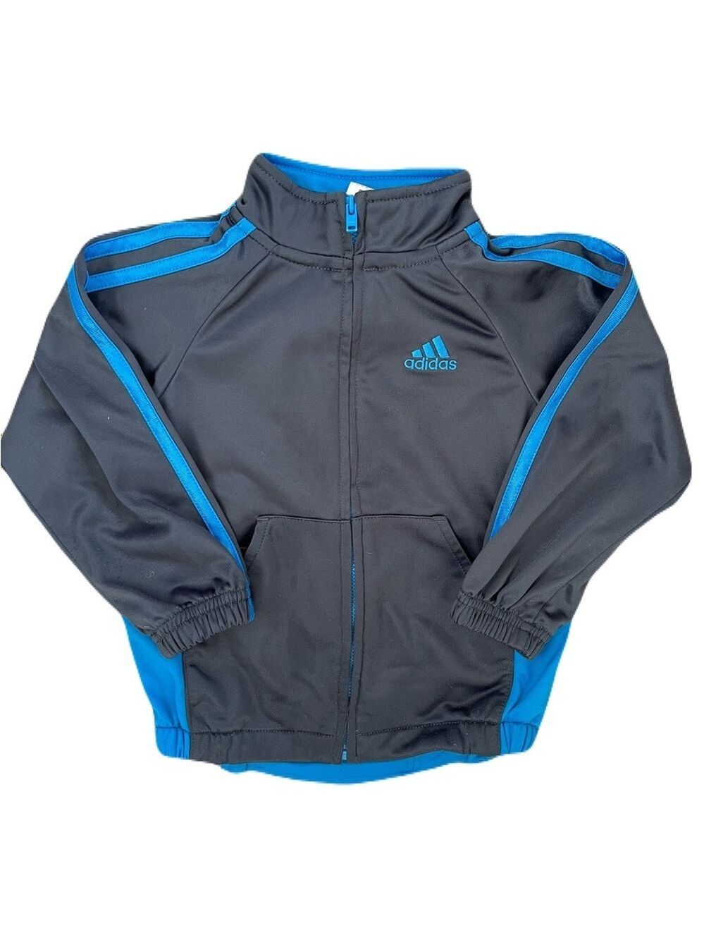 🩵4/$20 Adidas‎ Grey and Blue Sports Jacket